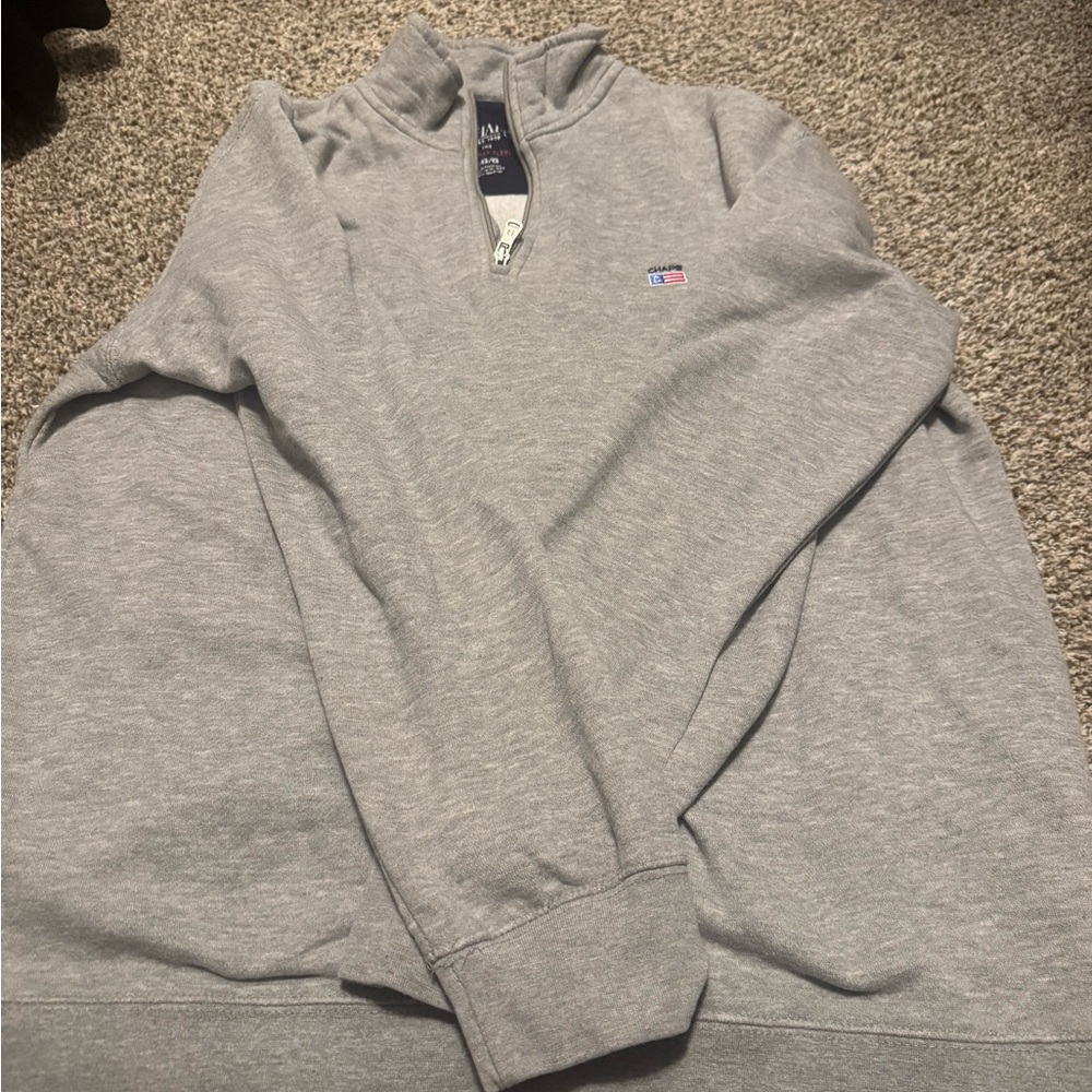 Chaps Men's Light Gray Zip-Up Sweater